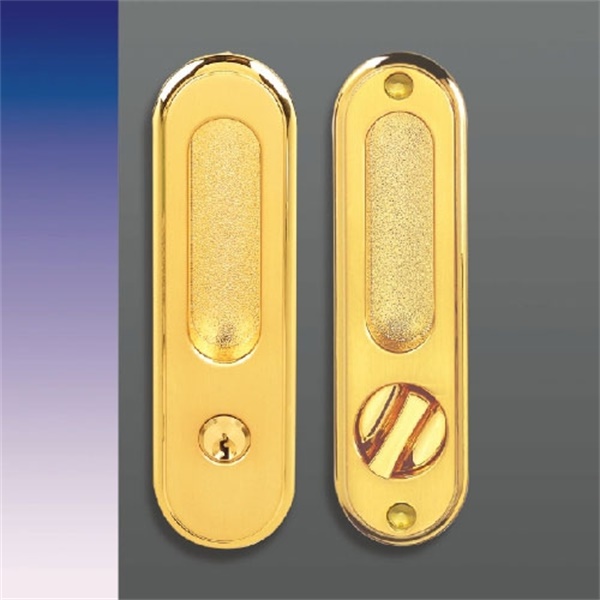 HD-8103移門(mén)鎖 帶鑰匙 拉絲金/光金